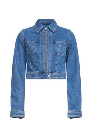 Giacca trucker crop in denim organico azzurro MARINE SERRE | WJA076ACDEN0002BL05